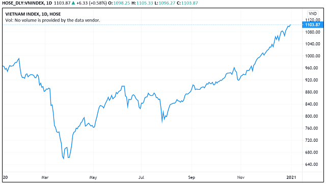 Những ‘con sóng cổ phiếu’ trong năm VN-Index biến động 450 điểm - Ảnh 1.