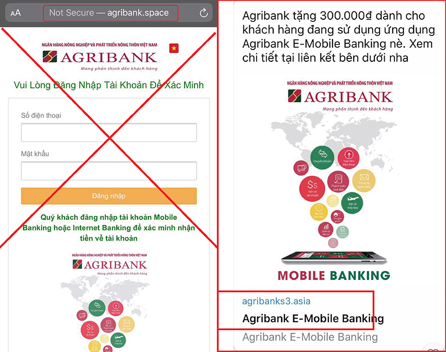 Agribank cảnh báo các trang điện tử giả mạo lừa đảo khách hàng - Ảnh 2