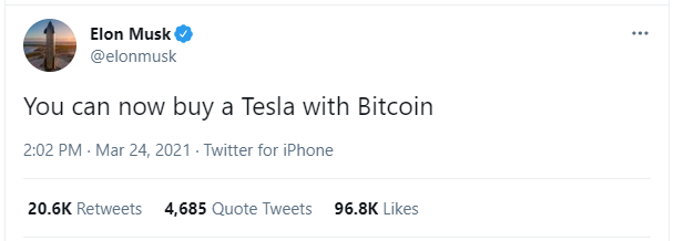 Elon Musk: Đã có thể mua xe Tesla bằng Bitcoin - Ảnh 1.