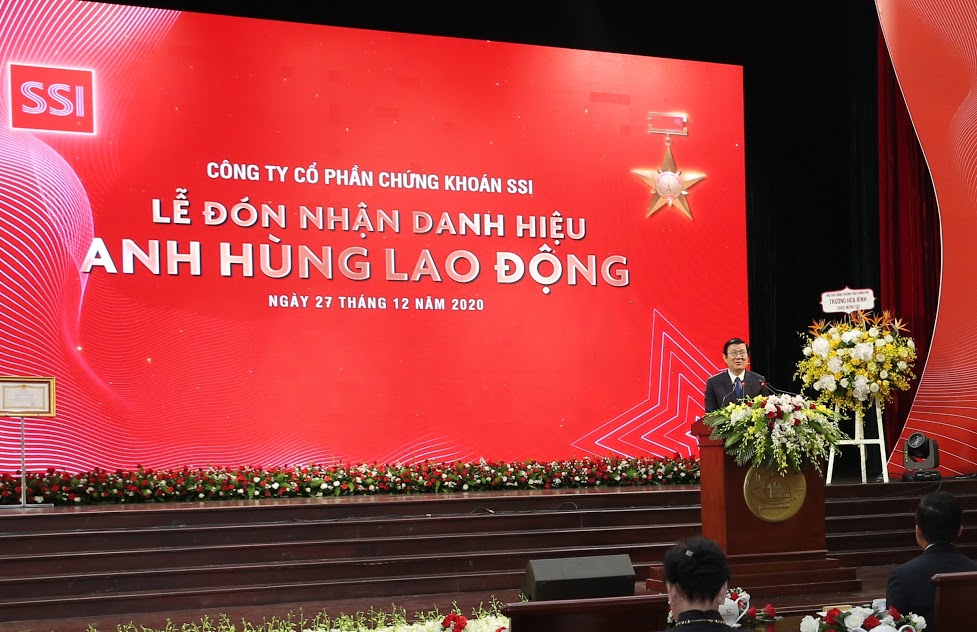 Nguyên Chủ tịch nước Trương Tấn Sang phát biểu tại buổi lễ.  