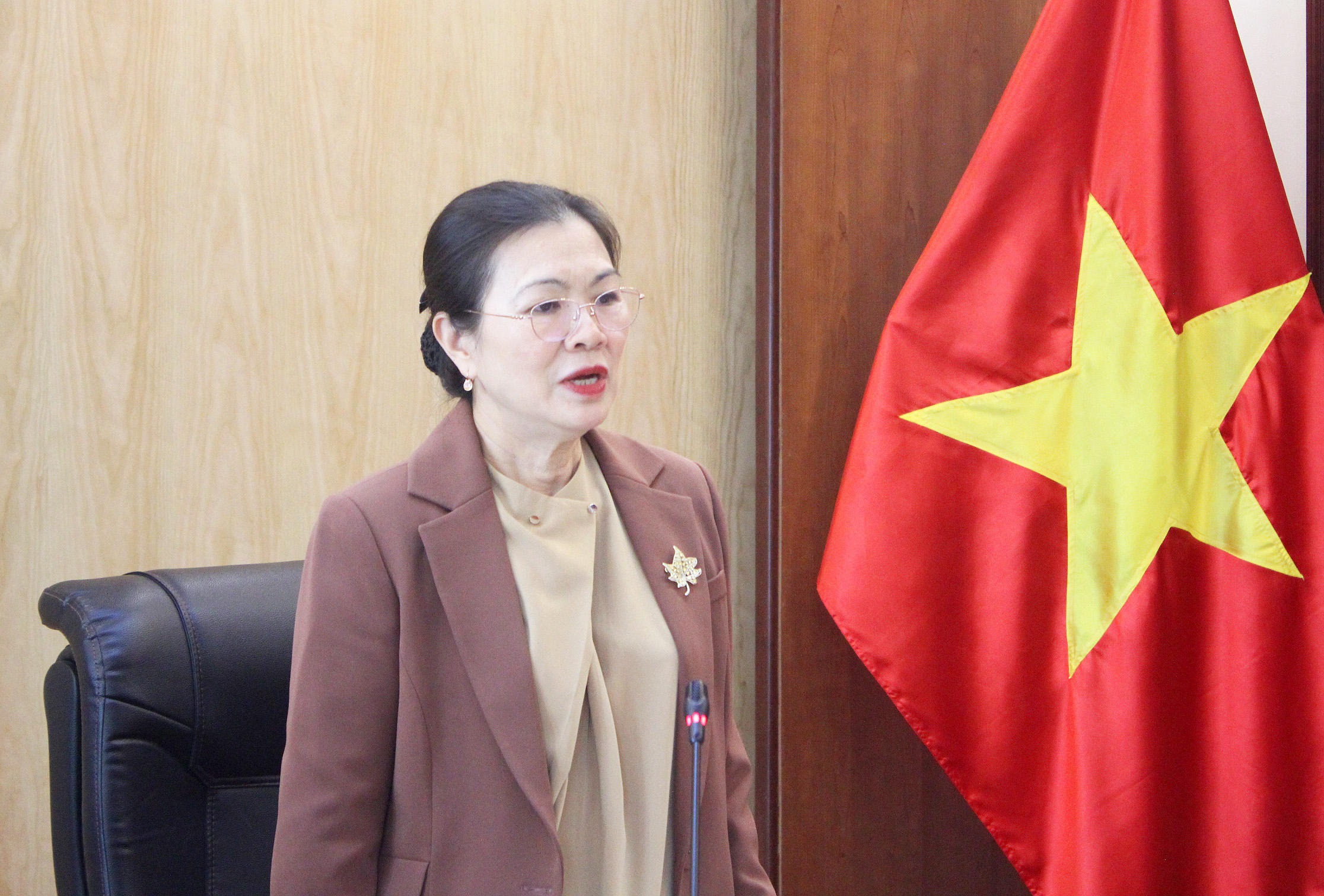 Ph&oacute; Chủ tịch Trương Thị Ngọc &Aacute;nh ph&aacute;t biểu tại Hội nghị.