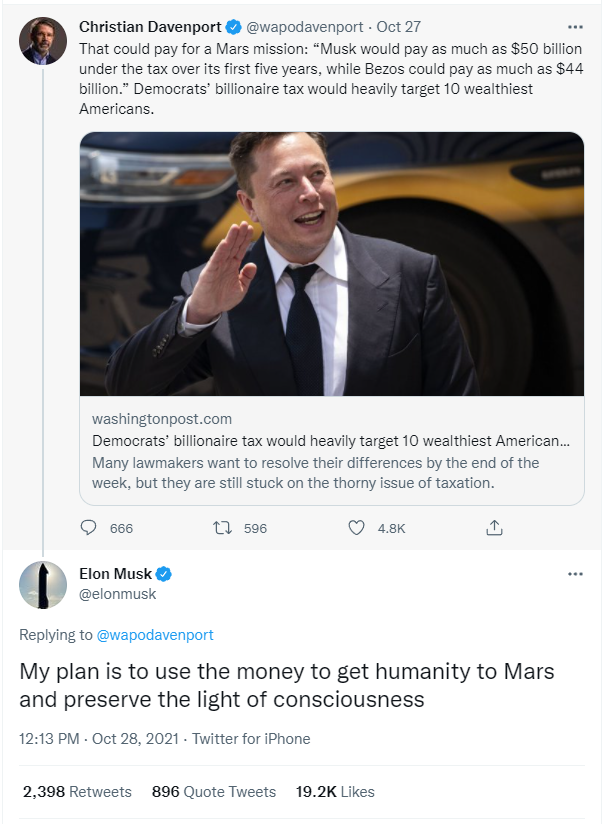Sợ phải trả đến 50 tỷ USD tiền thuế, Elon Musk nói Thà dùng số tiền đó để đưa người lên Sao Hỏa - Ảnh 2.