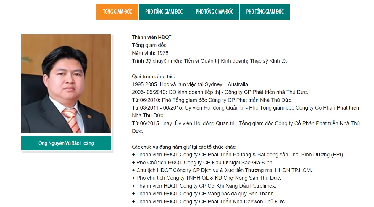 Thông tin về ông Nguyễn Vũ Bảo Hoàng trên http://www.thuduchouse.vn.